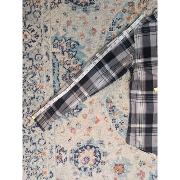 The North Face Womens Plaid Button-Up Flannel Shirt Black/White/Purple - Small - Picture 9 of 12